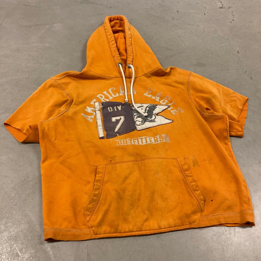 vintage y2k thrashed cutoff American eagle hoodie